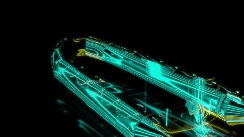 Rendering 3D animation, VISUAL EFFECTS Boat Model on a black background Stock Footage 276222423