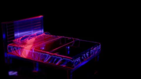 Rendering 3D animation, VISUAL EFFECTS Bed super single queen Model on a black Stock Footage 276347298