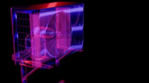 Rendering 3D animation, VISUAL EFFECTS Air conditioner Model on a black Stock Footage 276350852