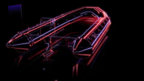 Rendering 3D animation, VISUAL EFFECTS Boat Model on a black background Stock Footage 276357134