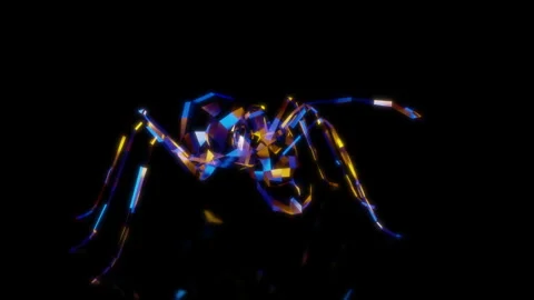 Rendering 3D animation, VISUAL EFFECTS Low Poly Ant Model on a black background Stock Footage 276498488