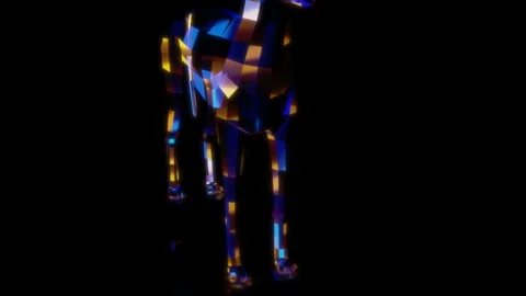Rendering 3D animation, VISUAL EFFECTS Low Poly Greyhound Dog Model on a black Stock Footage 276499096