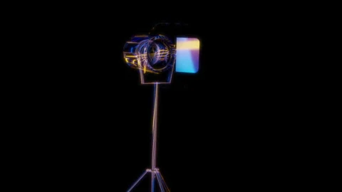Rendering 3D animation, VISUAL EFFECTS Spot light Model on a black background Stock Footage 276499886