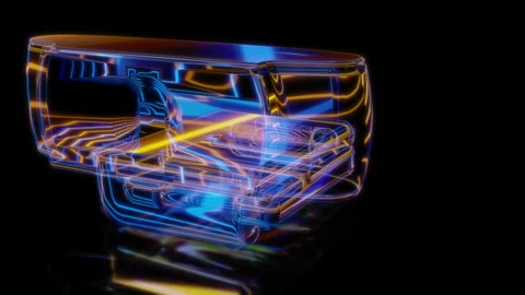 Rendering 3D animation, VISUAL EFFECTS Webcam Model on a black background Stock Footage 277506201