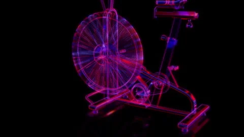 Rendering 3D animation, VISUAL EFFECTS Assault Air Bike Model on a black Stock Footage 277508652