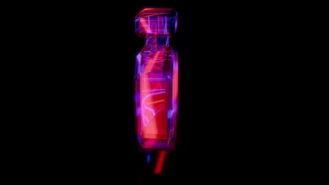 Rendering 3D animation, VISUAL EFFECTS Perfume Model on a black background Stock Footage 277510642