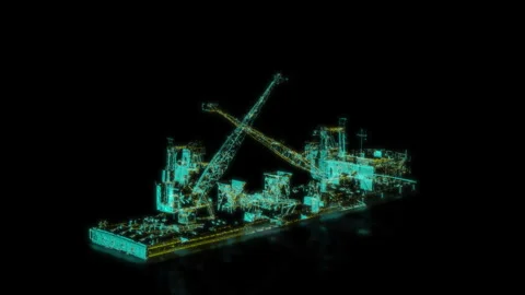 Rendering 3D animation, VISUAL EFFECTS Scan Old Ship Model on a black background Stock Footage 277799546