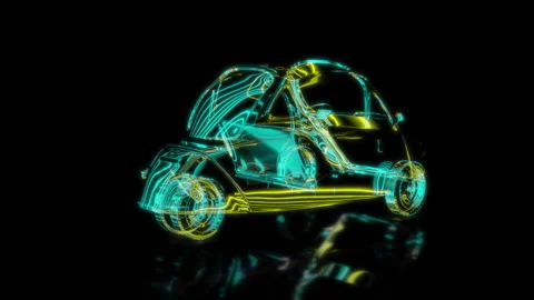 Rendering 3D animation, VISUAL EFFECTS Heinkel Kabine Model on a black Video stock 277800277