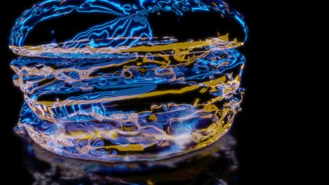 Rendering 3D animation, VISUAL EFFECTS Hamburger Model on a black background Stock Footage 278103683
