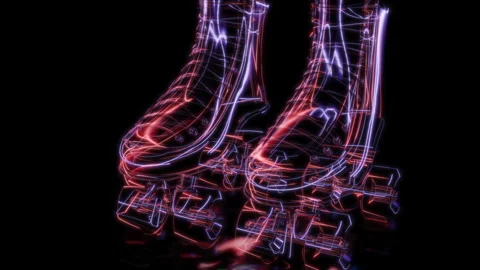 Rendering 3D animation, VISUAL EFFECTS Roller Skates Model on a black background Stock Footage 278107975