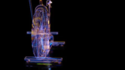 Rendering 3D animation, VISUAL EFFECTS Assault Air Bike Model on a black Stock Footage 279897362