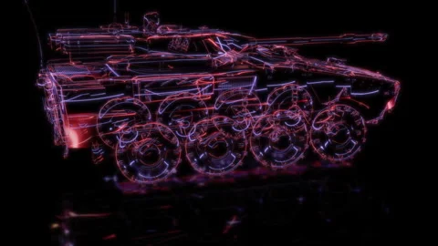 Rendering 3D animation, VISUAL EFFECTS Fictional Vehicle Armored Model on a Stock Footage 279897384