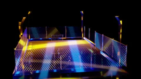 Rendering 3D animation, VISUAL EFFECTS Street Football Court Model on a black Stock Footage 280225169