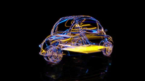 Rendering 3D animation, VISUAL EFFECTS Heinkel Kabine Model on a black Stock Footage 280225217