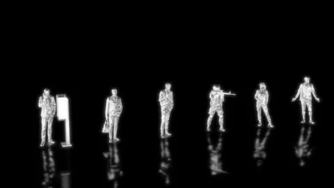 Rendering 3D animation, VISUAL EFFECTS people different characters child Model Stock Footage 280688875