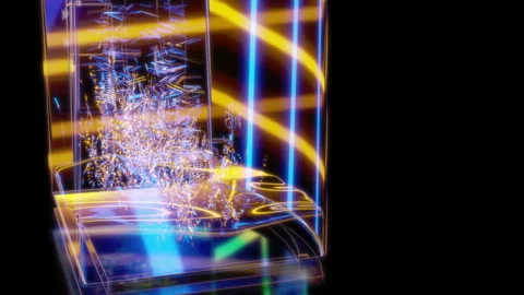 Rendering 3D animation, VISUAL EFFECTS Detailed Fish Aquarium Model on a black Stock Footage 280689099