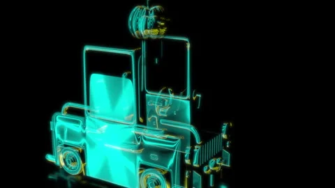 Rendering 3D animation, VISUAL EFFECTS terrible car Model on a black background Video stock 281854127