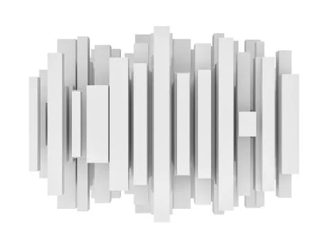 Rendering of abstract different sized lines on white background Stock Illustration