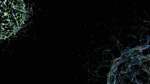 Rendering abstract globe with particles and plexus structure. Triangulated Stock Footage 114803496