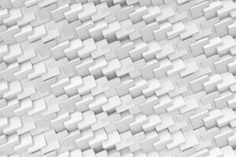 Rendering abstract texture made of repeated faceted cubes on white background Stock Illustration