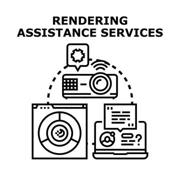 Rendering assistance services concept vector illustration Stock Illustration
