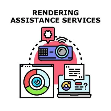 Rendering assistance services concept vector illustration Stock Illustration
