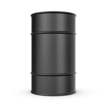 Rendering of black barrel, isolated on a white background Stock Illustration