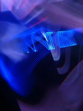 Rendering of blue high-tech light trails Stock Illustration