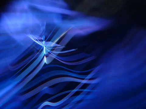 Rendering of blue high-tech light trails Stock Illustration