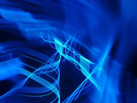 Rendering of blue high-tech light trails Stock Illustration