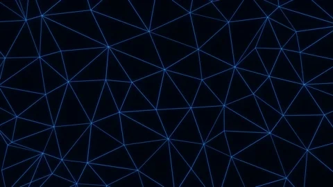 Rendering of blue network line renderings on a black background Stock Footage 135281120