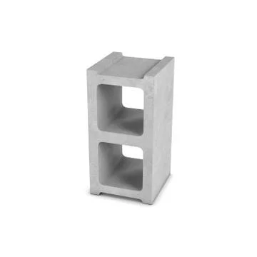 Rendering of cinder block isolated on white background Stock Illustration