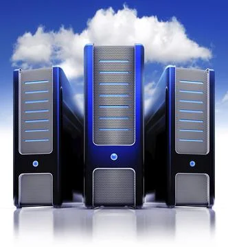 Rendering of a cloud computing concept Stock Illustration