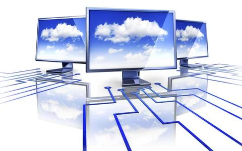 Rendering of a cloud computing concept Stock Illustration