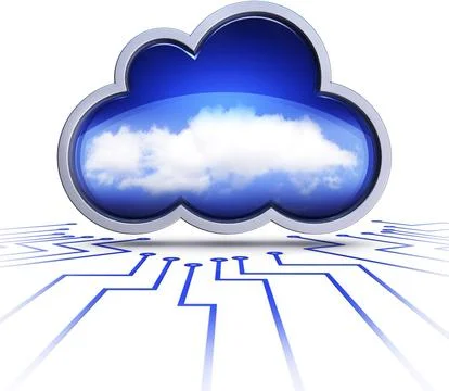 Rendering of a cloud computing concept Stock Illustration