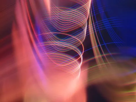 Rendering of colorful high-tech light trails Illustrazione stock