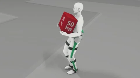 Rendering concept wearable Exoskeleton device. Stock Footage 218585640