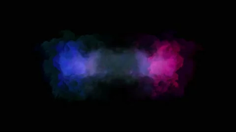 Rendering of an explosion of colored paint in water on a black background Stock Footage 230896588