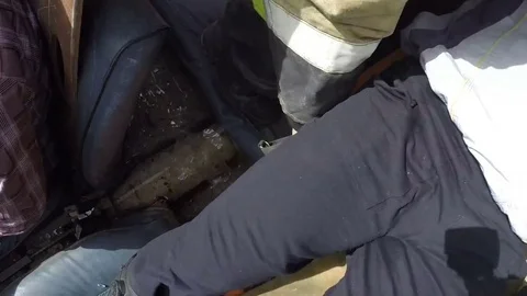 Rendering first aid to the injured. Auto Accident. Teachings. Russia . Stock Footage 77143518