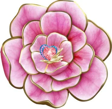 Rendering of imaginary flower Stock Illustration