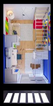 Rendering of interior design children's room Stock-Illustration