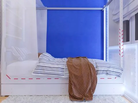 Rendering of interior design children's room Stock Illustration
