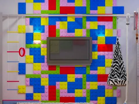 Rendering of interior design children's room Stock Illustration