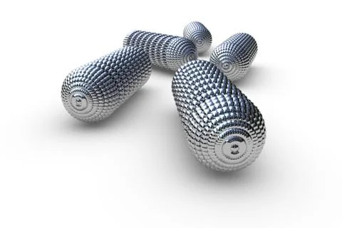 Rendering metal capsules Stock Illustration