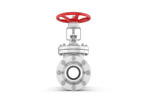 Rendering metal valves isolated on white background 스톡 일러스트