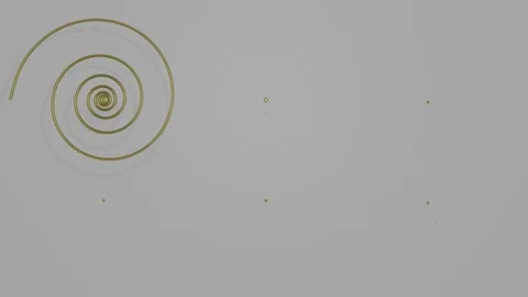 Rendering of metallic spirals, ornamental 3d render, ornament composed of gold Stock Footage 124338745