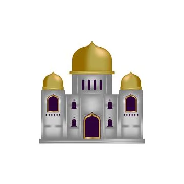 Rendering mosque building design vector Stock Illustration