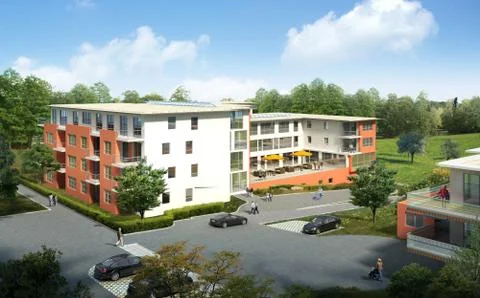 Rendering multi-family house Stock Illustration