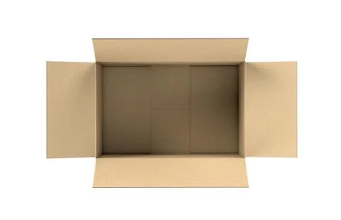 Rendering of opened light beige cardboard mail box, isolated on the white イラスト素材