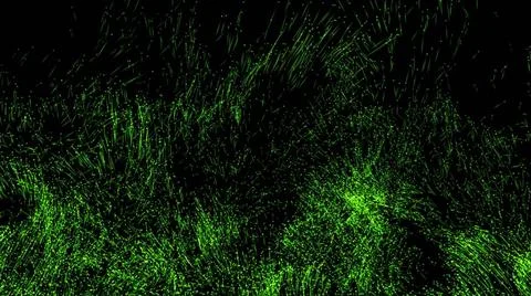 Rendering of particle trails. Particles move to the side 3d rendering of p... 스톡 사진